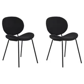 Krzesła - Zestaw 2 krzeseł do jadalni boucle czarny LUANA - miniaturka - grafika 1