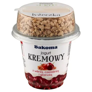 Bakoma - Jogurt kremowy z wiśnią. czereśnią i granolą - Kefiry, jogurty, maślanki - miniaturka - grafika 1