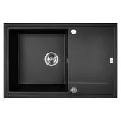 Zlewozmywaki - Laveo Megalo - zlewozmywak 1-komorowy z ociekaczem czarny SBE 711T - miniaturka - grafika 1