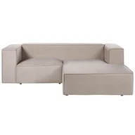 Narożniki - BELIANI Narożnik lewostronny 2-osobowy beżowoszary welurowy sofa narożna minimalistyczny styl - miniaturka - grafika 1