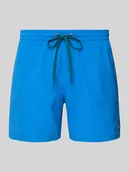 Kąpielówki męskie - Spodenki kąpielowe z detalem z logo i elastycznym pasem - miniaturka - grafika 1