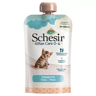 Mokra karma dla kotów - 6 x 150 g | Schesir Kitten in Cream, 6 x 150 g, tuńczyk | karma mokra dla kociąt - miniaturka - grafika 1
