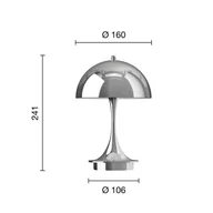 Lampy ogrodowe - Louis Poulsen Panthella Portable 160 V3, kolor chromowany - miniaturka - grafika 1