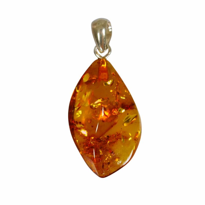 Wisior z koniakowego bursztynu