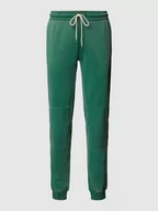 Spodnie sportowe męskie - Spodnie dresowe o kroju standard fit z elastycznym pasem i szwami działowymi - miniaturka - grafika 1