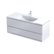 Szafki łazienkowe - Szafka łazienkowa pod umywalkę Oristo Brylant 120 cm biały mat OR36-SD2S-120-2R - miniaturka - grafika 1