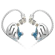 Słuchawki - KZ ZAX In Ear Wired Earphones 1DD 7BA HiFi with Mic- Silver - miniaturka - grafika 1