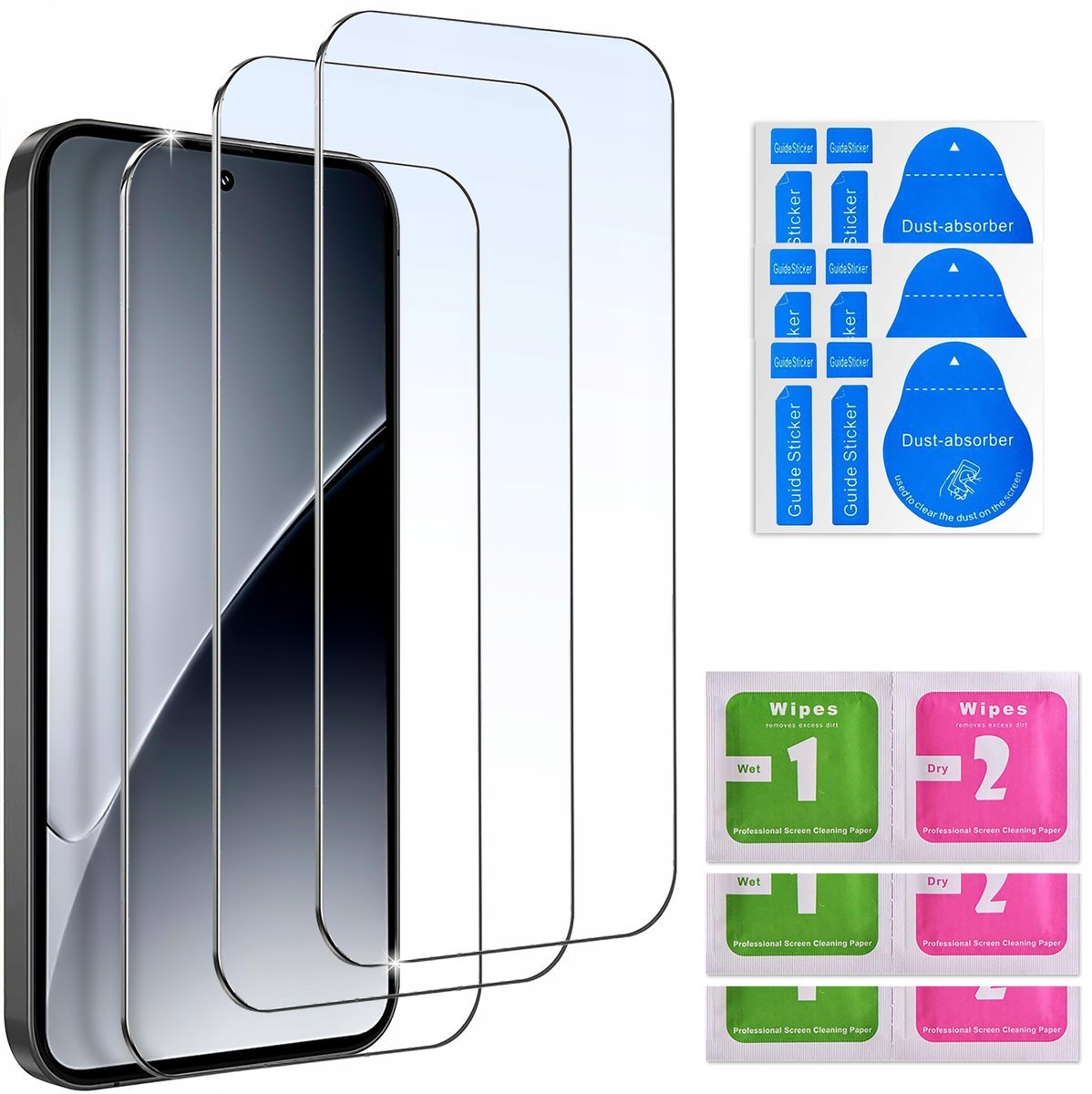3x SZKŁO HARTOWANE do Xiaomi 15 Pro SZYBKA 9H zestaw 3 sztuk