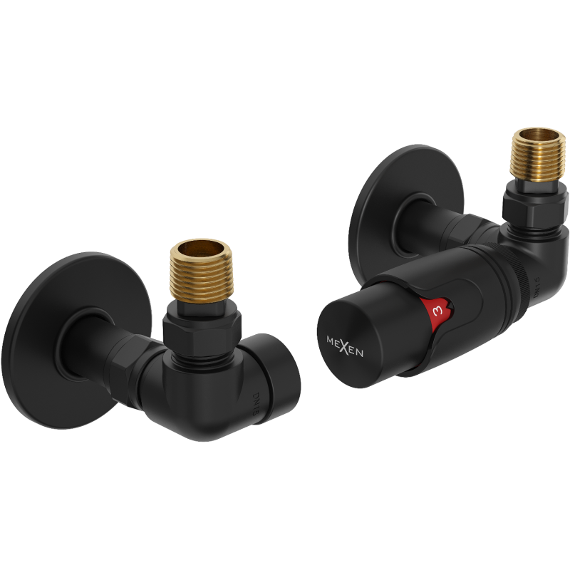 Mexen G00 zestaw termostatyczny osiowy z maskownicą R, czarny - W903-900-904-70
