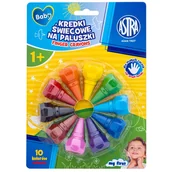 Kredki, ołówki, pastele i pisaki - Kredki świecowe na paluszki ASTRA BABY - 10 kol. blister - miniaturka - grafika 1