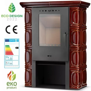 FLAMA Piec kominek kaflowy koza ELDUR brown ECO Design 2022 - Piece wolnostojące - miniaturka - grafika 2