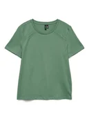 Koszulki i topy damskie - Vero Moda Koszulka w kolorze zielonym - miniaturka - grafika 1