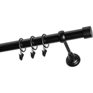 Karnisze - Karnisz DECASTYL Luna z kółkami pojedynczy 480 cm Czarny - miniaturka - grafika 1