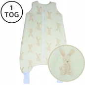 Śpiworki dla dzieci - OCIEPLANY ŚPIWOREK MUŚLINOWY Z NOGAWKAMI 86-104 M 1 TOG BAWEŁNA 100% - miniaturka - grafika 1