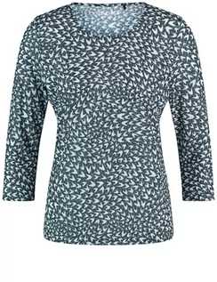 Koszulki i topy damskie - GERRY WEBER Koszulka z rękawem o długości 3/4 z wypalanym wzorem Niebieski 46/L - grafika 1