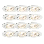 Oprawy, klosze i abażury - QAZQA Zestaw 12 reflektorów wpuszczanych białych uchylnych - Cisco - miniaturka - grafika 1