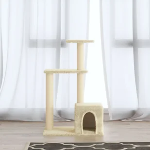 shumee shumee Drapak dla kota ze słupkami sizalowymi kremowy 71 cm - Drapaki dla kotów - miniaturka - grafika 1