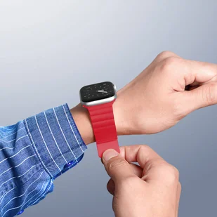 Dux Ducis Magnetic Strap pasek do Watch 7 / 6 / 5 / 4 / 3 / 2 / SE (41 / 40 / 38mm) magnetyczna opaska czerwony (Chain Version) - Etui i futerały do telefonów - miniaturka - grafika 5