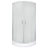 Kabiny prysznicowe - Kabina prysznicowa z brodzikiem 1/4 koła Malibu 90x90x204 cm chromowana Kerra - miniaturka - grafika 1