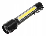 Latarki - Latarka Kieszonkowa Led Cob Zoom Ładowana Usb 4050 - miniaturka - grafika 1