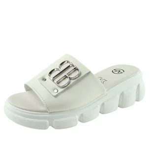 Klapki damskie VINCEZA gruba podeszwa skóra - Klapki i japonki damskie - miniaturka - grafika 1