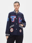 Kurtki damskie - Tommy Hilfiger Kurtka bomber Collegiate Wool Blend Varsity WW0WW40479 Granatowy Regular Fit - miniaturka - grafika 1