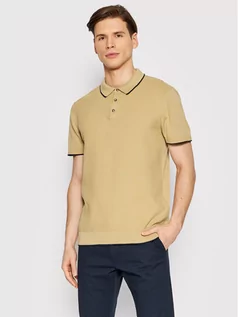 Koszulki męskie - Selected Homme Polo Hank 16083930 Beżowy Regular Fit - grafika 1