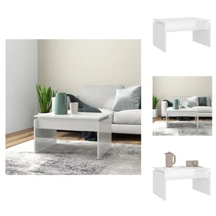vidaXL Stolik kawowy biały wysoki połysk 68x50x38 cm materiał drewnopochodny - Stoliki kawowe - Ławy i stoliki kawowe - miniaturka - grafika 1