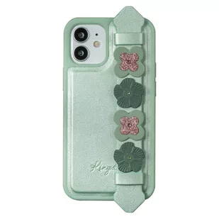 Kingxbar Sweet Series żelowe etui ozdobione oryginalnymi Kryształami Swarovskiego z podstawką iPhone 12 Pro / iPhone 12 zielony - Etui i futerały do telefonów - miniaturka - grafika 1