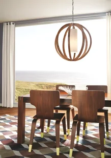 Lampa wisząca Allier - kolor biały, brązowy - FE/ALLIER/P/L LW - Lampy sufitowe - miniaturka - grafika 1