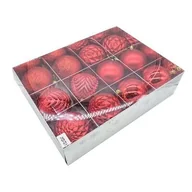 Bombki - Bombki plastikowe 10 cm czerwone 12 szt. - miniaturka - grafika 1