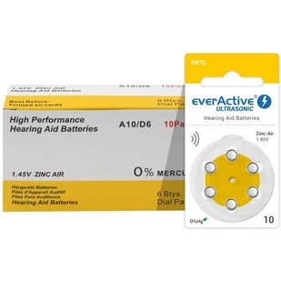 everActive 6 x baterie do aparatów słuchowych everActive ULTRASONIC 10 EVS14 - Baterie i akcesoria - miniaturka - grafika 3