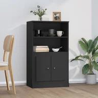 Szafki nocne - vidaXL Kredens, czarny, 60x35,5x103,5 cm, materiał drewnopochodny - miniaturka - grafika 1