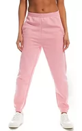 Spodnie damskie - Light & Shade LSLPNT031 Damskie spodnie dresowe z wysokim stanem, spodnie dresowe do joggingu, spodnie do biegania, pastelowy róż, bardzo duże - miniaturka - grafika 1