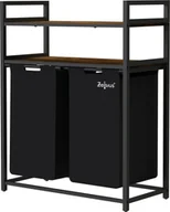 Kosze na bieliznę - Kosz na pranie Zelsius 2 przegrody, czarny, 73x33x91cm, kosz na pranie z 2 półkami, kosz na pranie - miniaturka - grafika 1