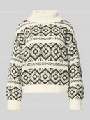 Swetry damskie - Golf o kroju regular fit ze wzorem na całej powierzchni model ‘CARIN’ - miniaturka - grafika 1