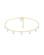 Naszyjniki - Złoty choker z opalizującymi kryształami SWAROVSKI® CRYSTAL - miniaturka - grafika 1