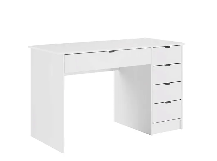 Biurko Białe Z Szufladami Maks Prawe Lewe Czarne Uchwyty 120x75x50