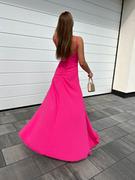 Sukienki - Sukienka neonowy róż maxi dopasowana z odkrytymi plecami i rozcięciem na nodze Imagine - PERFE - miniaturka - grafika 1