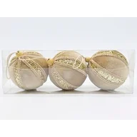 Bombki - Bombka plastikowa 8 cm złota 3 szt. - miniaturka - grafika 1
