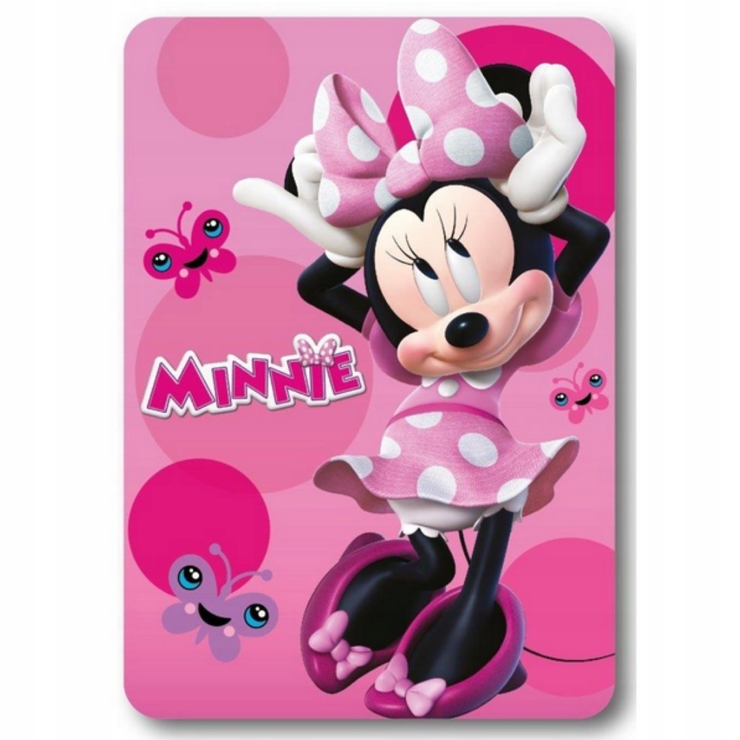 Minnie Mouse koc polarowy miękki 100x140 cm kolorowy