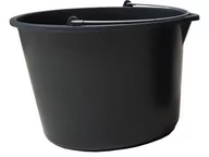 Miotły, szufle, mopy - Polmer Wiadro budowlane 15L czarne uchwyt lejek Wiadro budowlane 15L - miniaturka - grafika 1