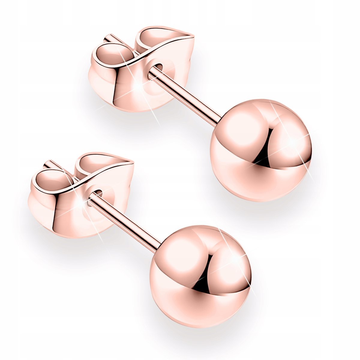 Kolczyki Pozłacane Kule Kulki Wkrętki na Sztyfcie 3mm 4mm 5mm SREBRO 925