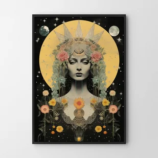 Plakat Kobieta astrologia kolaż - Obrazy i zdjęcia na płótnie - miniaturka - grafika 1