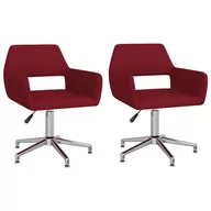 Krzesła - vidaXL Obrotowe krzesła stołowe, 2 szt., winna czerwień, obite tkaniną - miniaturka - grafika 1