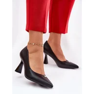 Czółenka - Eleganckie Czółenka Na Rozszerzanej Szpilce Vinceza 62222 Czarne - miniaturka - grafika 1