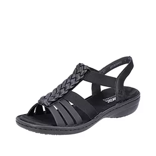 Rieker Damskie sandały 60809, czarny, 36 EU - Moda i Uroda OUTLET - miniaturka - grafika 1