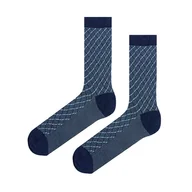 Skarpetki męskie - Skarpety wełniane niebieskie w mikrowzór EM 47 - EM Men's Accessories - miniaturka - grafika 1