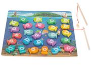 Układanki dla dzieci - Puzzle drewiane magnetyczne łowienie rybek literki KX5954 - miniaturka - grafika 1