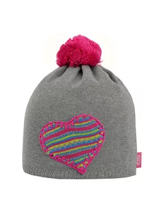 Czapeczki dla niemowląt - Döll Dzianinowa czapka w kolorze szaro-różowym - grafika 1